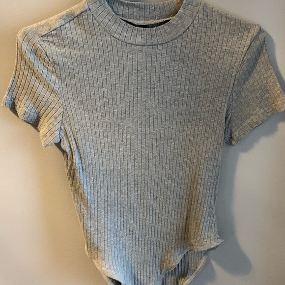 Grey mock turtle neck body suit - Picture 1 of 2